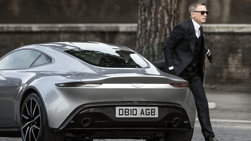 James Bond star Daniel Craig exits an Aston Martin DB10