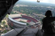 Jordan Thompson flies over Bryant-Denny Stadium (Photo: Jeremy Warner)