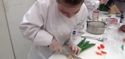 Students participating in the NASA HUNCH Culinary Challenge