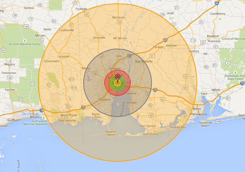 Карта поражения запорожская аэс. Карта радиуса поражения Запорожской АЭС. 7500 Кт радиус поражения. 750 Мегатонн радиус поражения. Зона поражения ядерной бомбы.