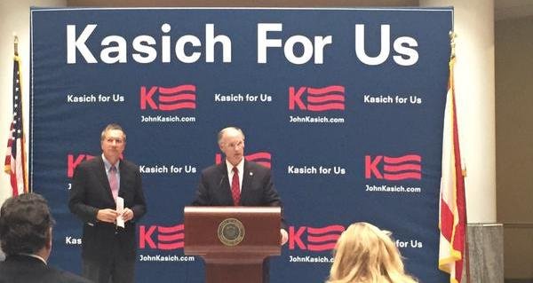 Alabama Governor Robert Bentley (R) endorses Ohio Governor John Kasich (R) for President.