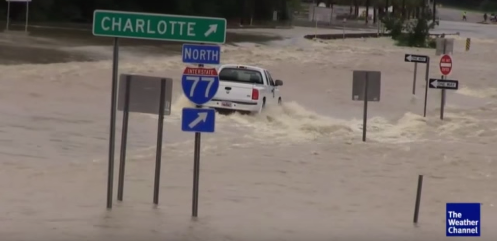 South Carolina after a weekend of historic flooding conditions. (Photo: Screenshot of The Weather Channel Youtube video) 