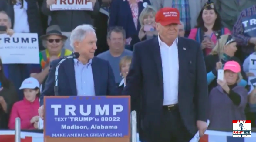 Jeff Sessions officially endorses Donald J. Trump for Presidenti in Madison, Alabama (Photo: Screenshot)