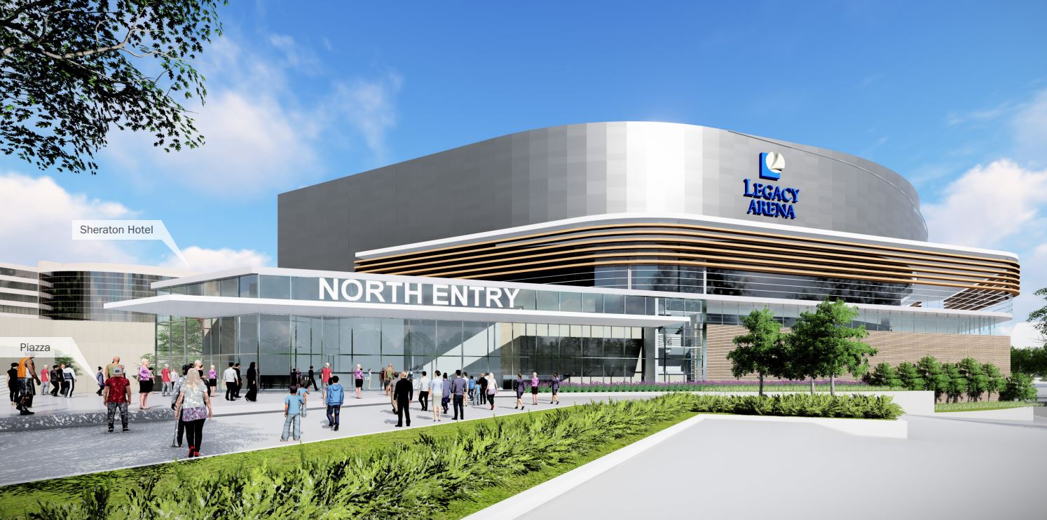 A proposed new north entrance to the Legacy Arena at the BJCC. (Populous)
