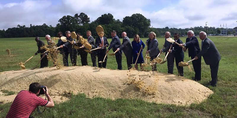 Alabama and Montgomery officials join Gerhardi in a ceremonial groundbreaking at Montgomery Industrial Park. Gerhardi is building its first North American plant on the site off Interstate 85. (Blair King/Alabama NewsCenter)