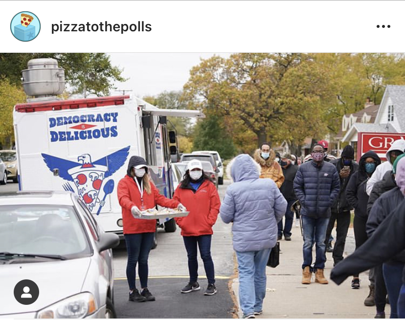pizza delivery polling place