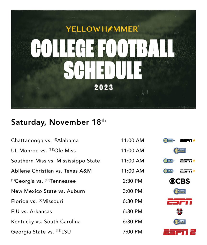 COLLEGE FOOTBALL SCHEDULE visual data 4