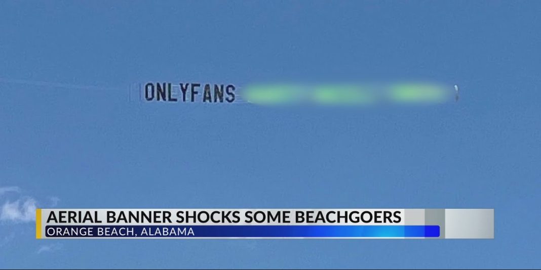 Alabama beach stirred by plane banner promoting an OnlyFans profile ...