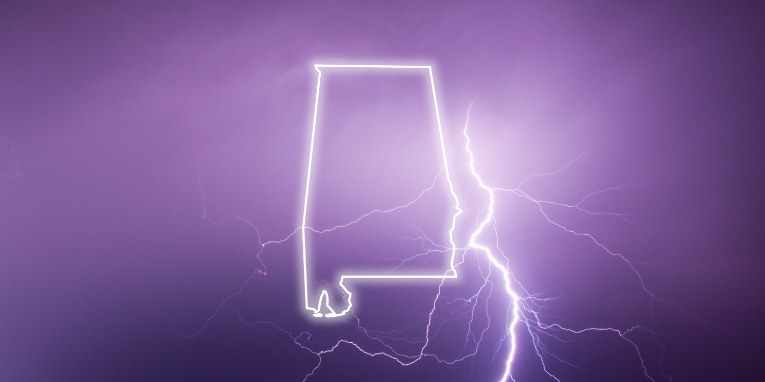 Alabaster lightning strike